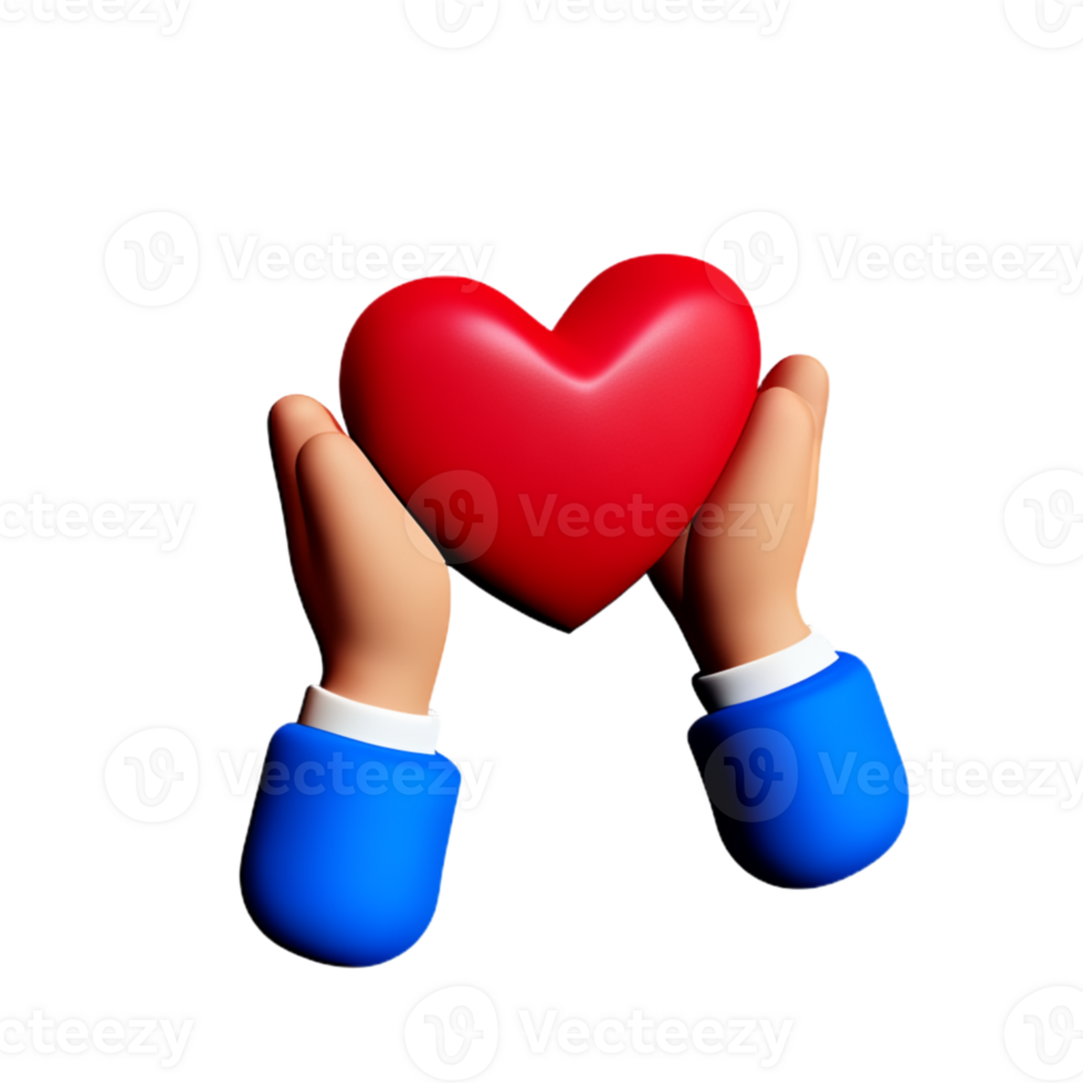 Hands Hugging Heart AI Generative png