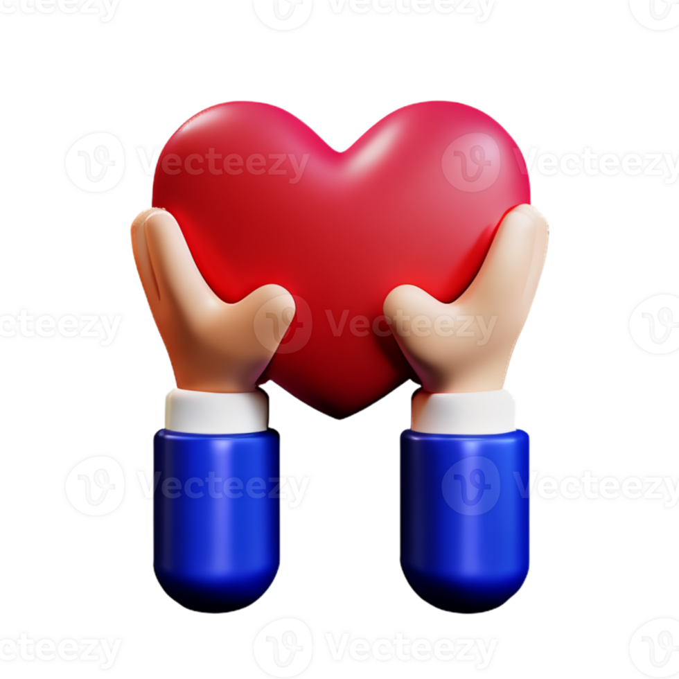 Hands Hugging Heart AI Generative png