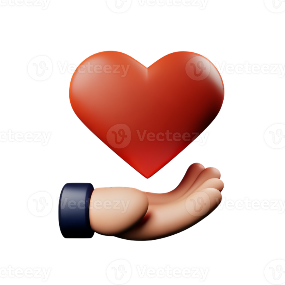 Hands Hugging Heart AI Generative png
