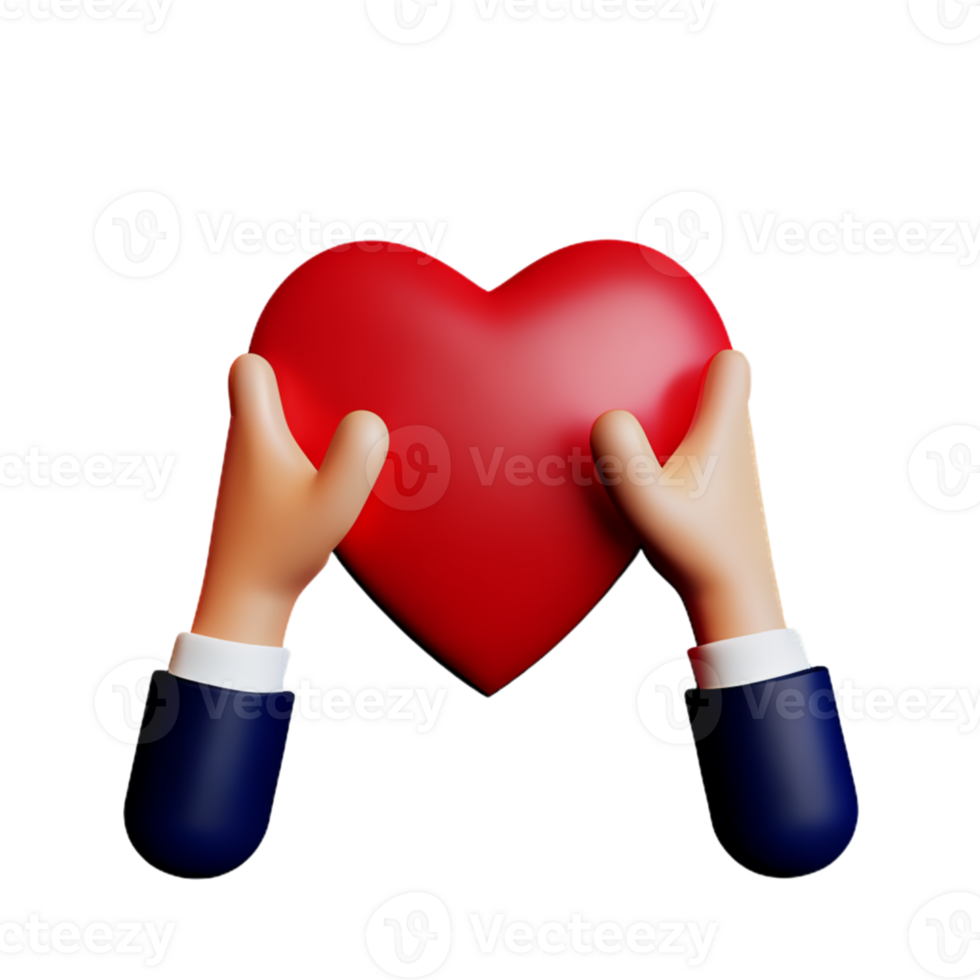 Hands Hugging Heart AI Generative png