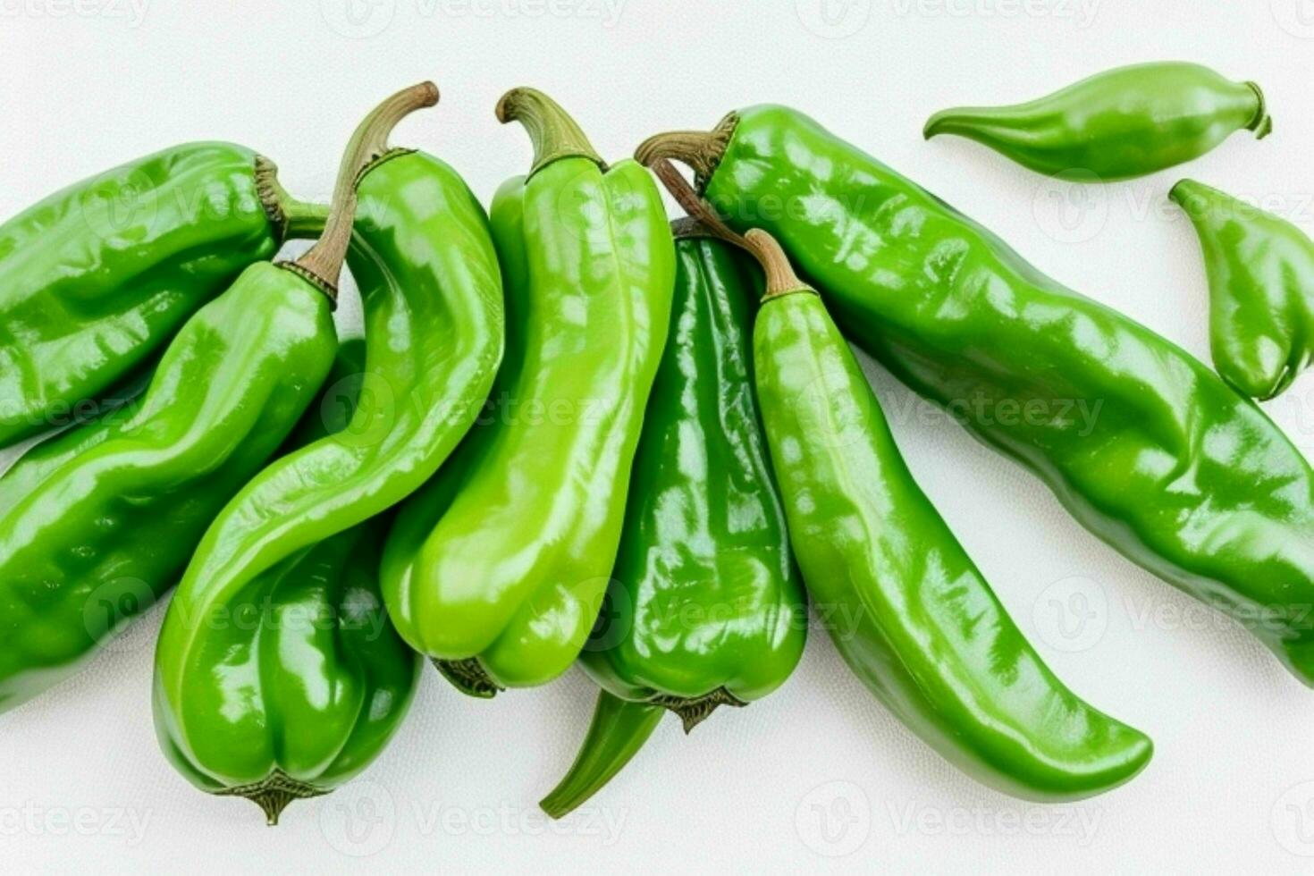 grupo de verde chile pimientos. antecedentes. ai generativo Pro foto