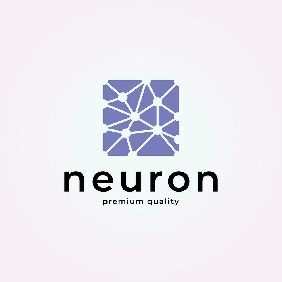 Insignia simetris resumen neurona logo para médico idea diseño, cerebro icono ilustración vector