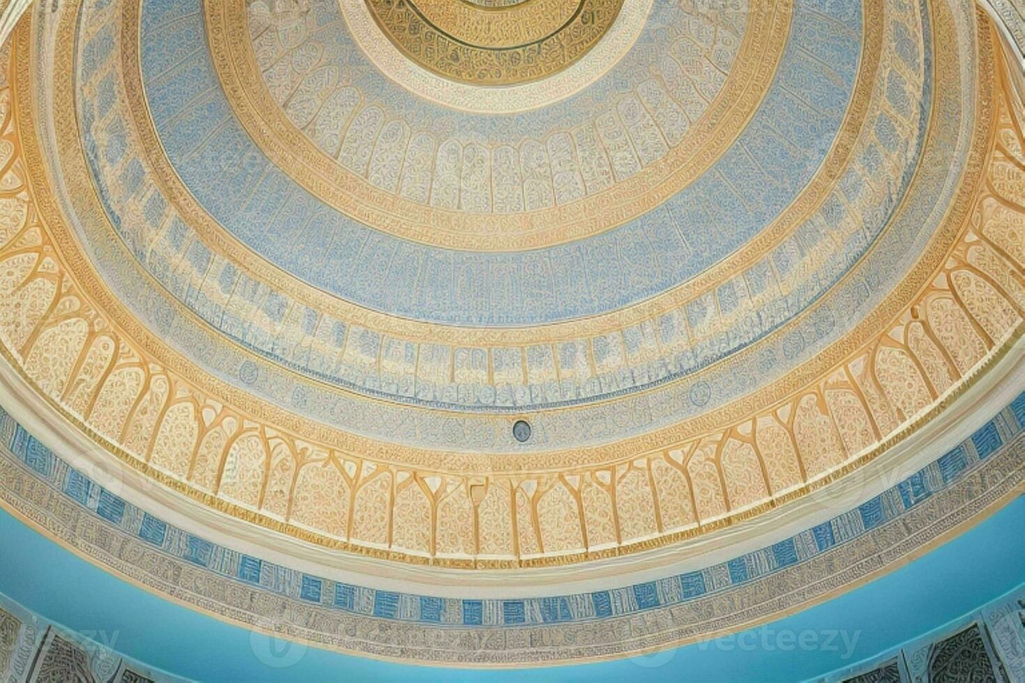 architectural detail of a mosque dome building. background. AI Generative Pro Photo