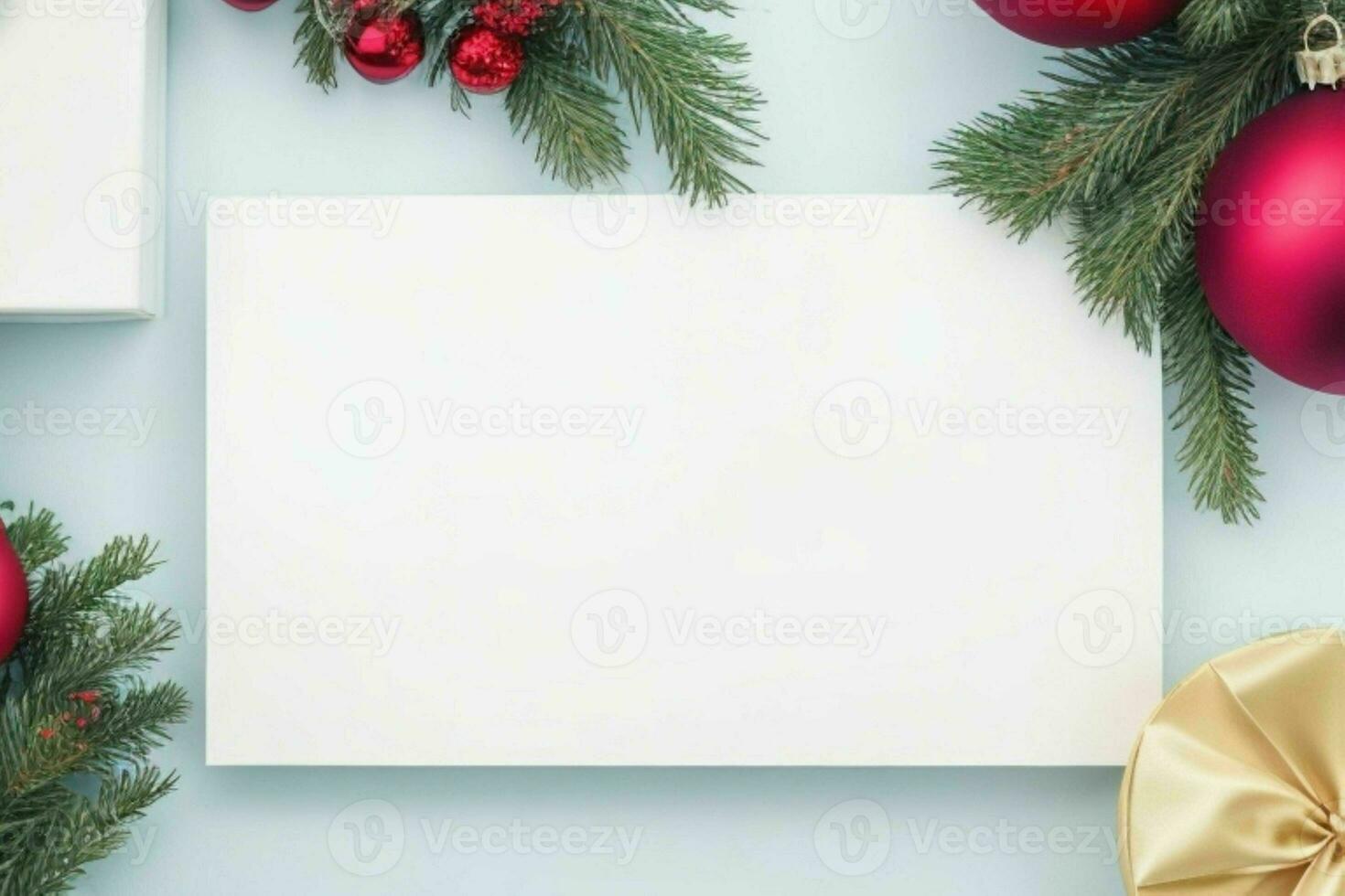 Chirismas decoration. paper white blank mockup. AI Generative Pro Photo
