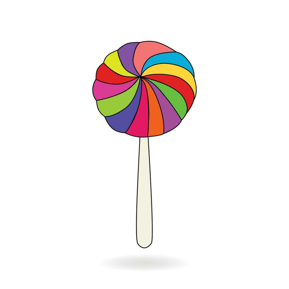 Illustration Sign Candy Stick Vector Symbol Design Emoticon Vector Clip Art. Lollipop Sweet Emoji Icon.