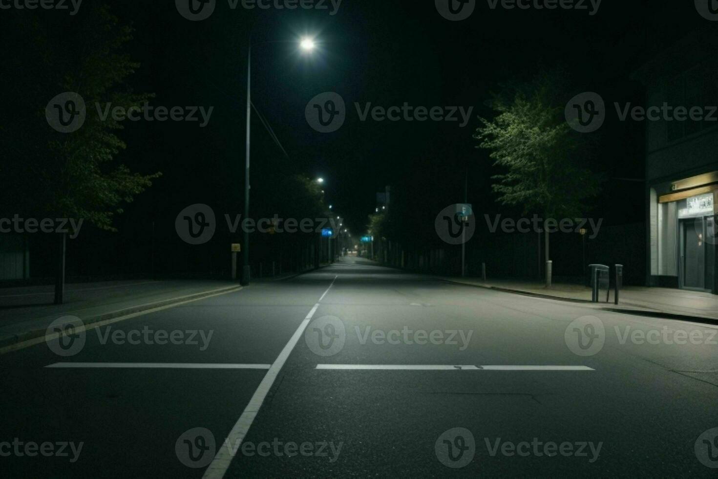 vacío espacio en el calle en el noche. antecedentes. ai generativo Pro foto