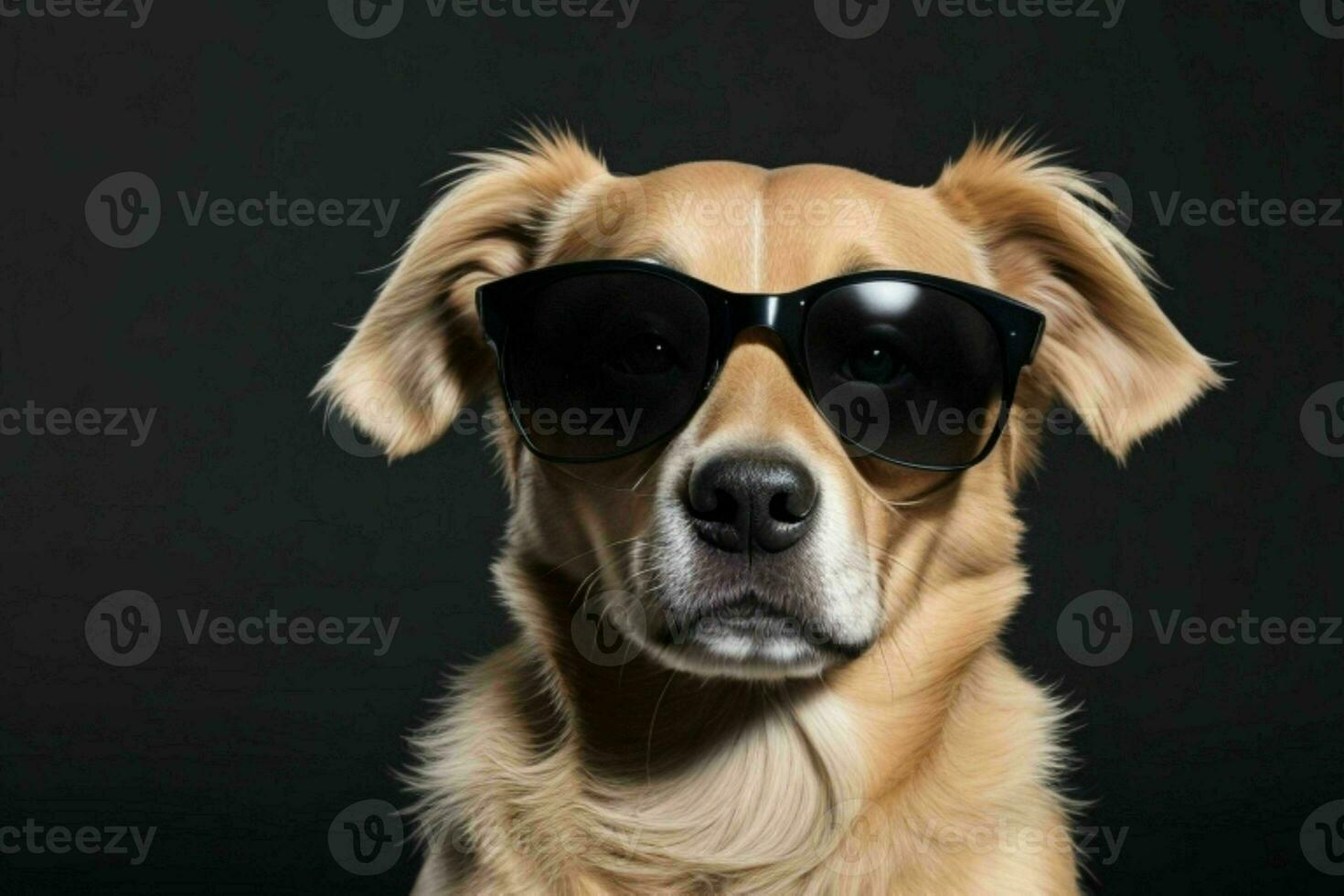 Dog wearing sunglasess. AI Generative Pro Photo