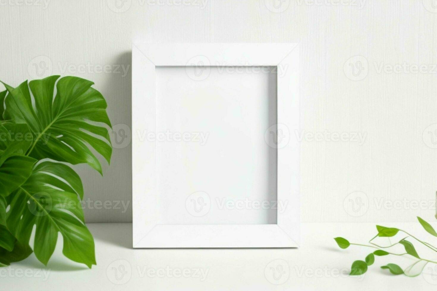 white empty photo frame mockup. AI Generative Pro Photo