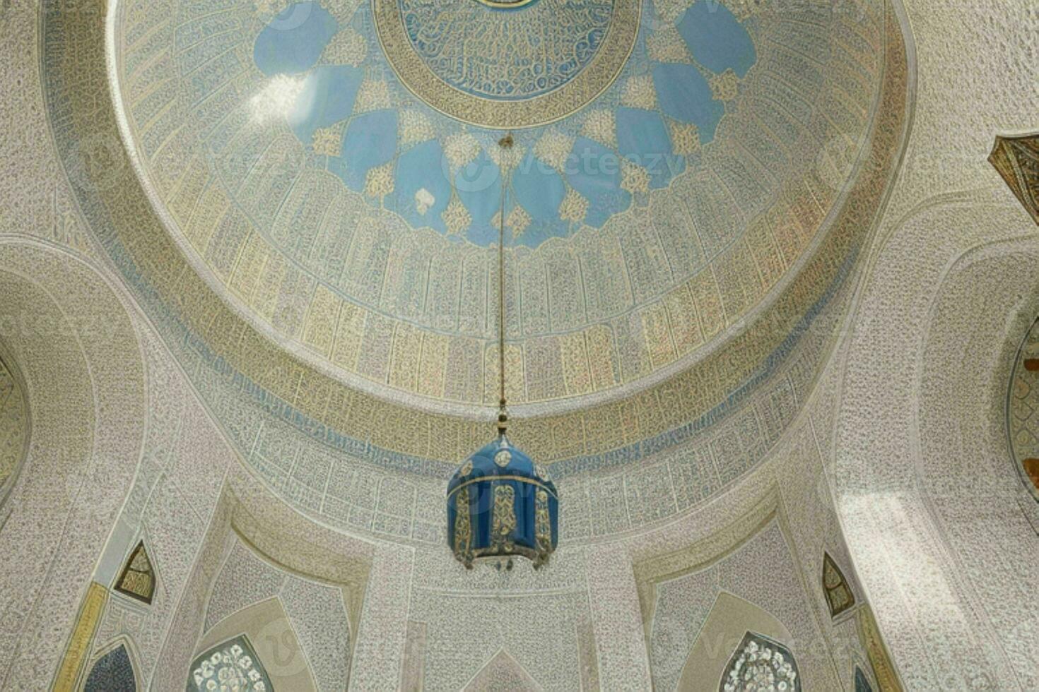 architectural detail of a mosque dome building. background. AI Generative Pro Photo