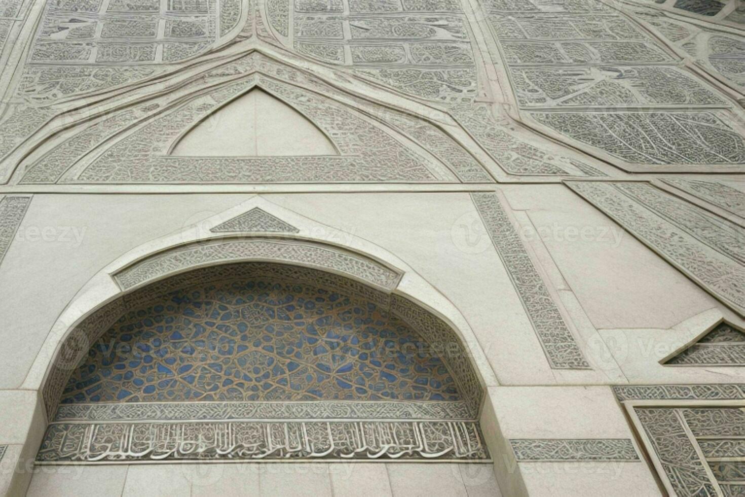 architectural detail of a mosque building. background. AI Generative Pro Photo
