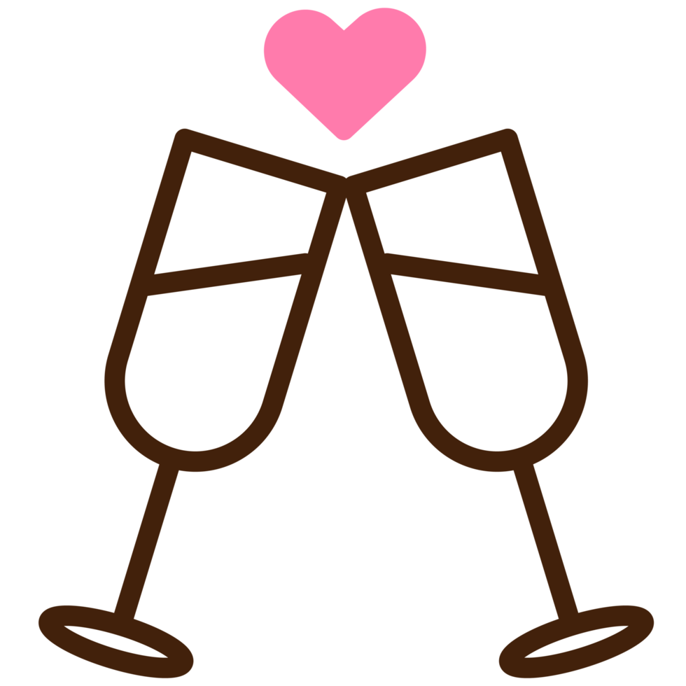 Wedding and love toast icon png