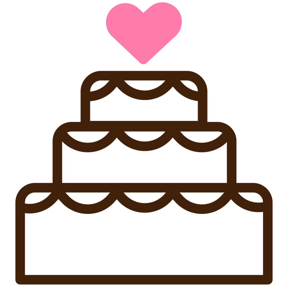 Wedding and love cake icon png