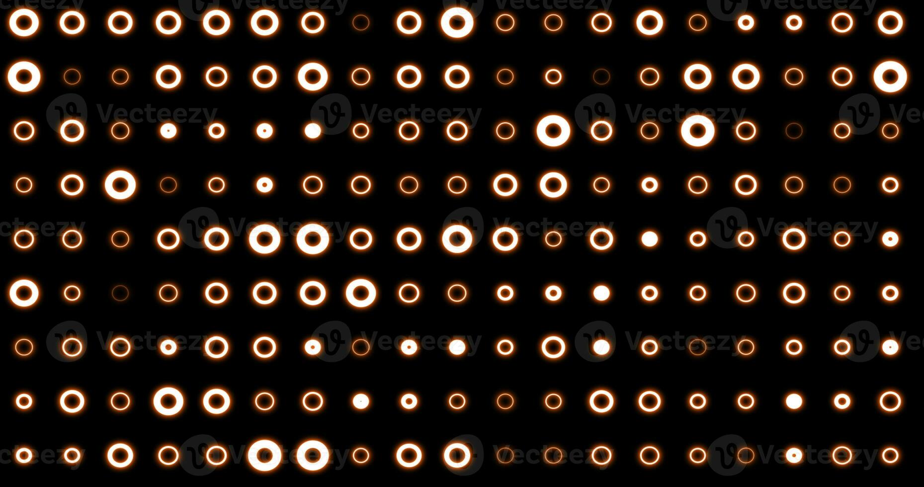 Abstract background of bright orange yellow glowing light bulbs from circles and dots of energy magic disco wall photo