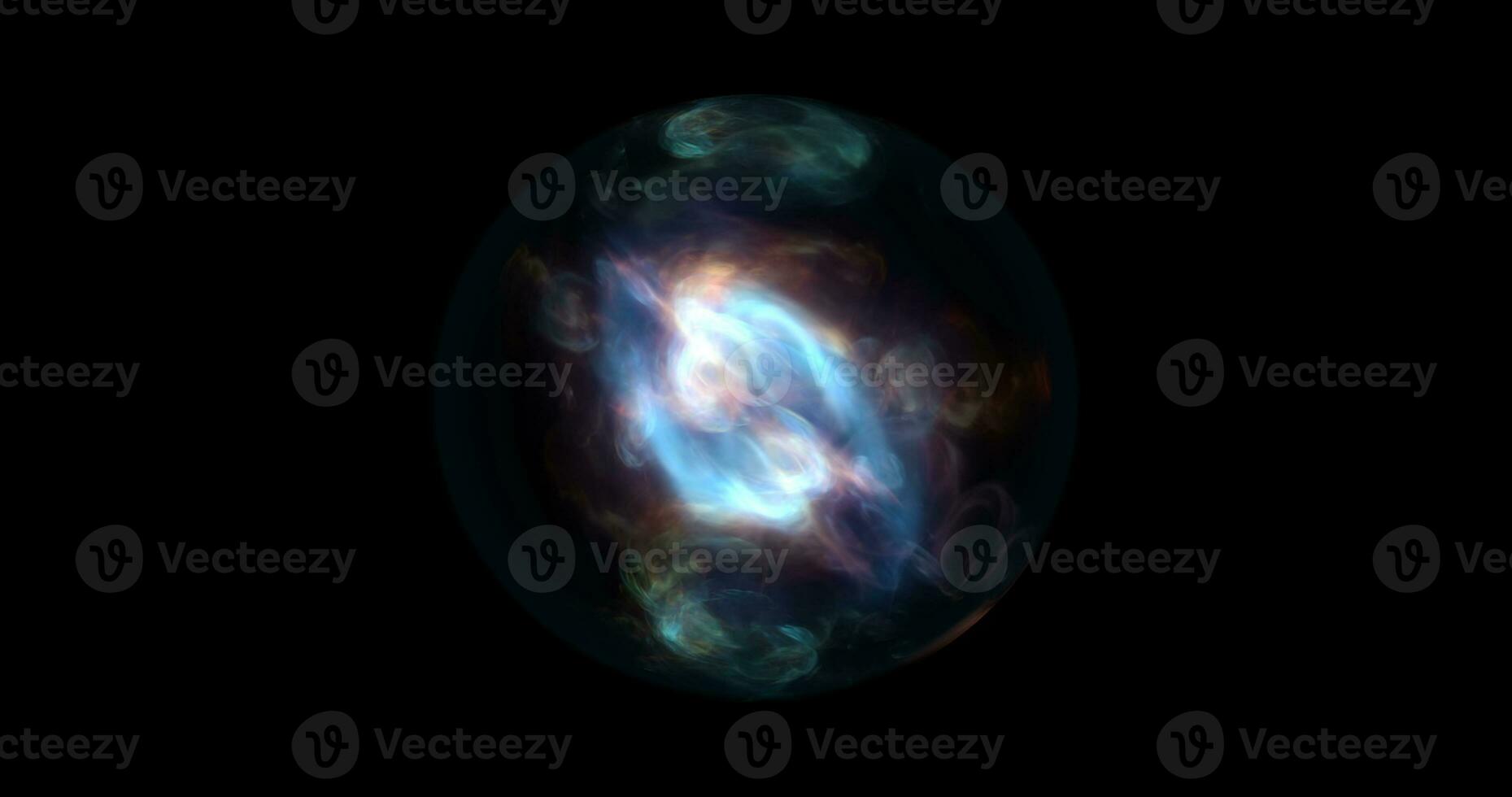 Abstract energy sphere with glowing bright particles, atom from energy scientific futuristic hi-tech background photo