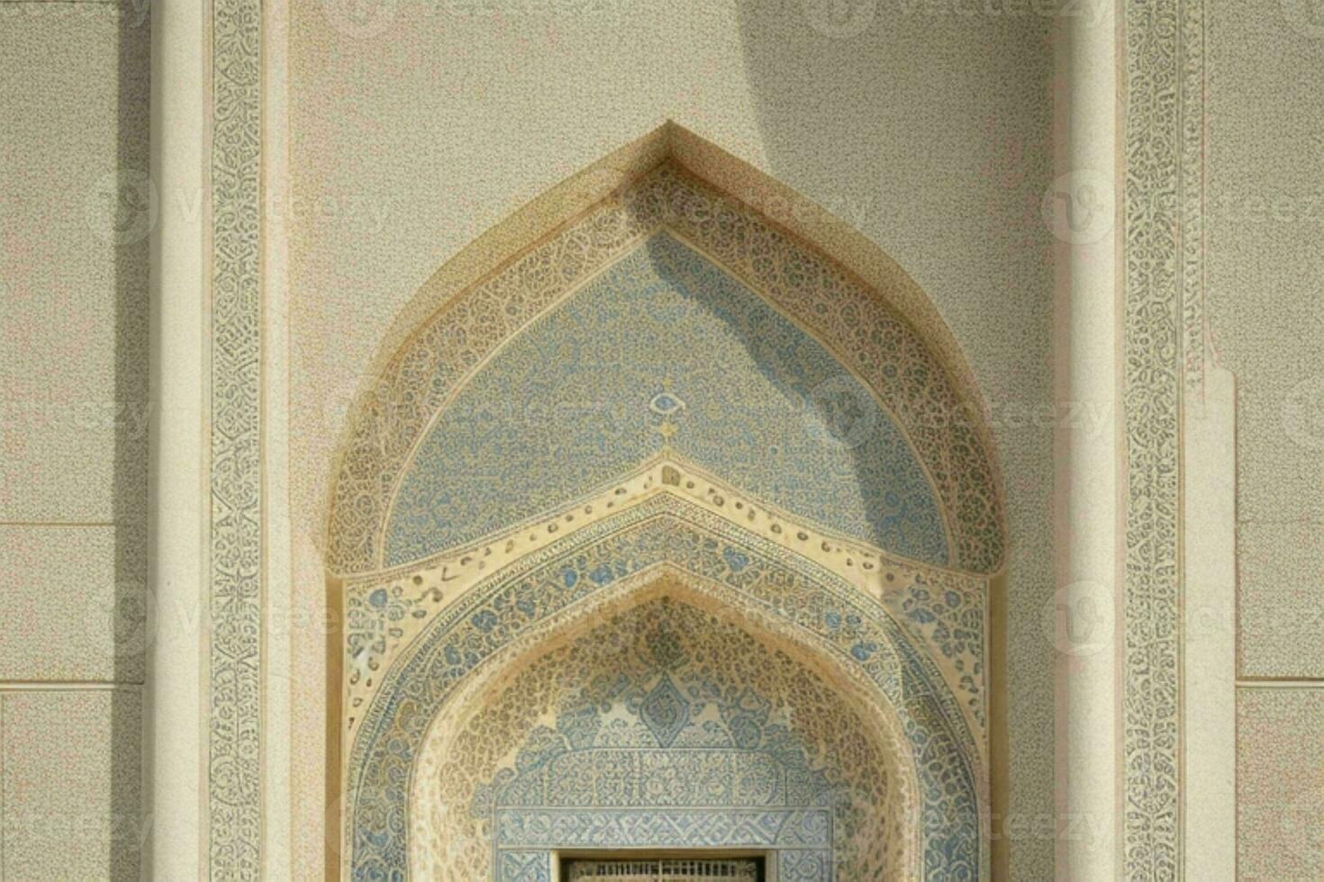architectural detail of a mosque building. background. AI Generative Pro Photo
