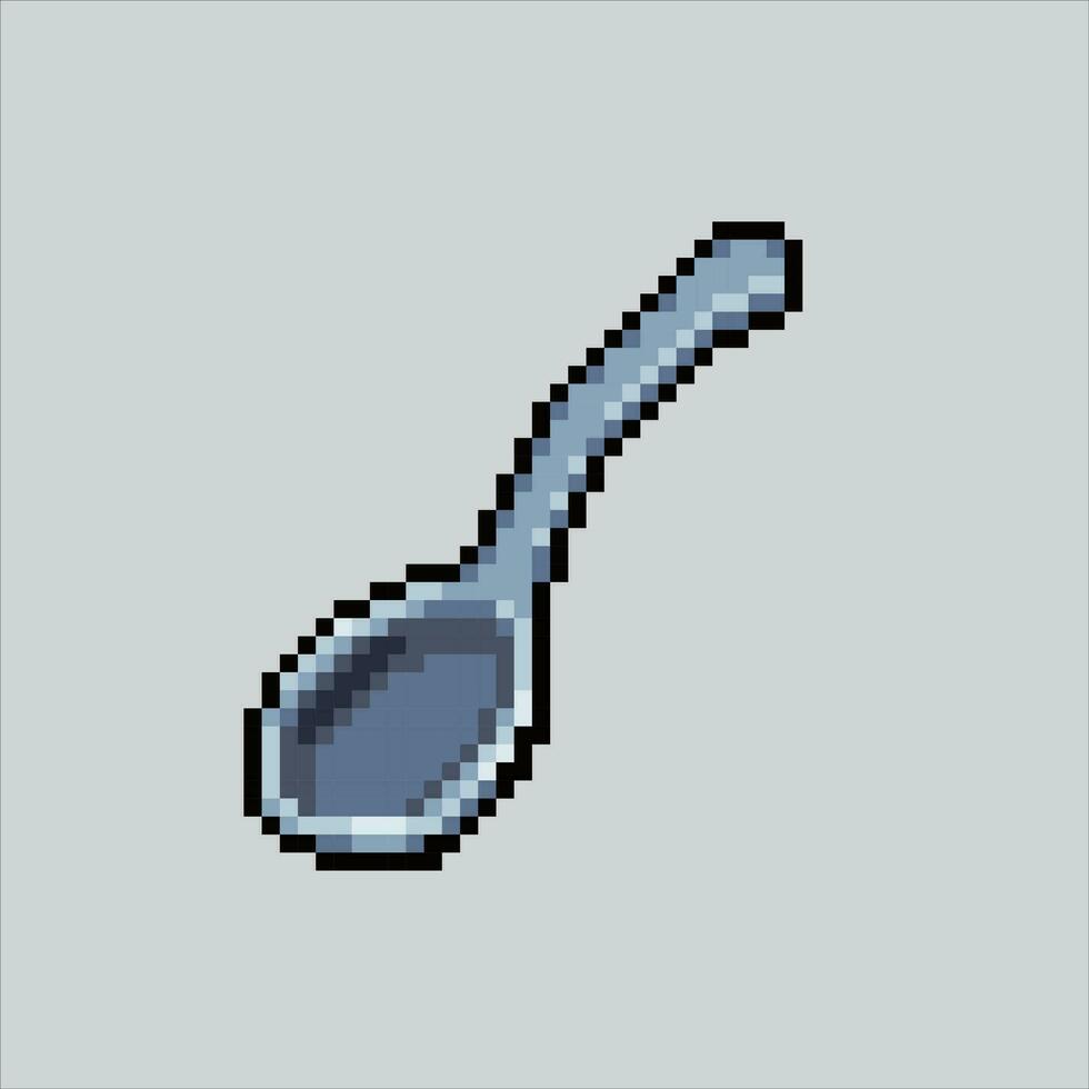 Pixel art illustration Spoon. Pixelated Spoon. Kitchen table Spoon pixelated for the pixel art game and icon for website and video game. old school retro. vector