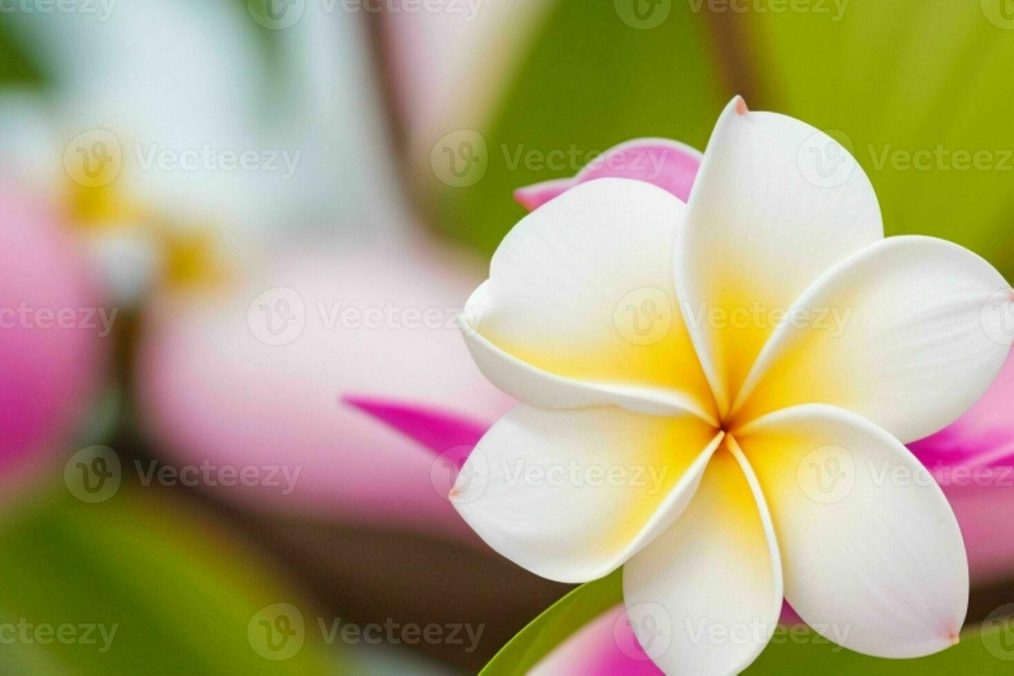plumeria flower. background. AI Generative Pro Photo
