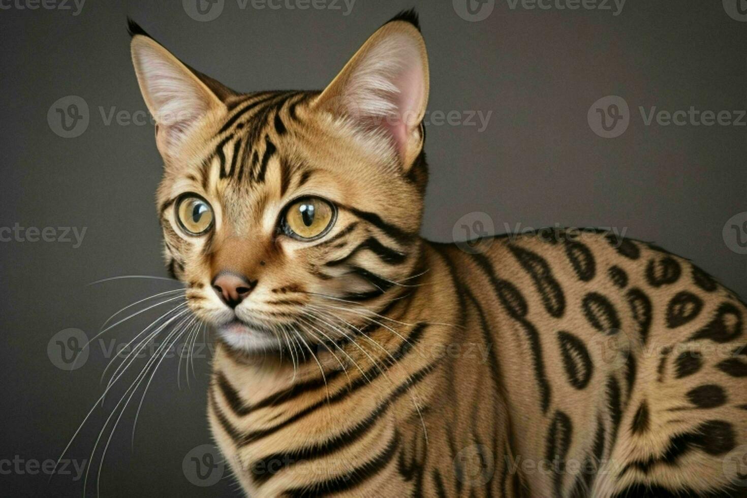 Photo of bengal cat. AI Generative Pro Photo