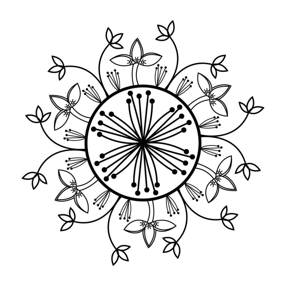 floral mandala vector aislado en blanco antecedentes.