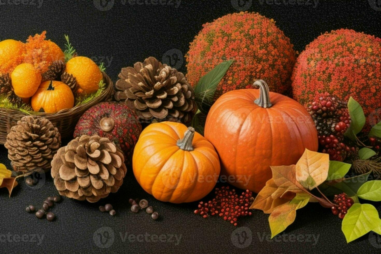 Thanks giving decoration background. AI Generative Pro Photo