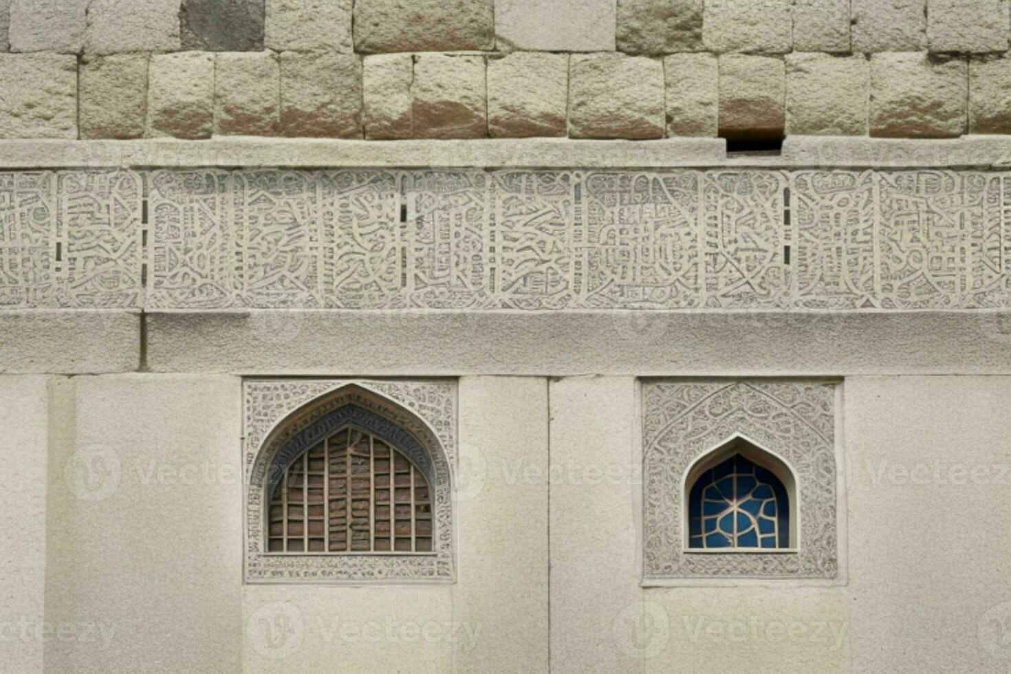 architectural detail of a mosque building. background. AI Generative Pro Photo