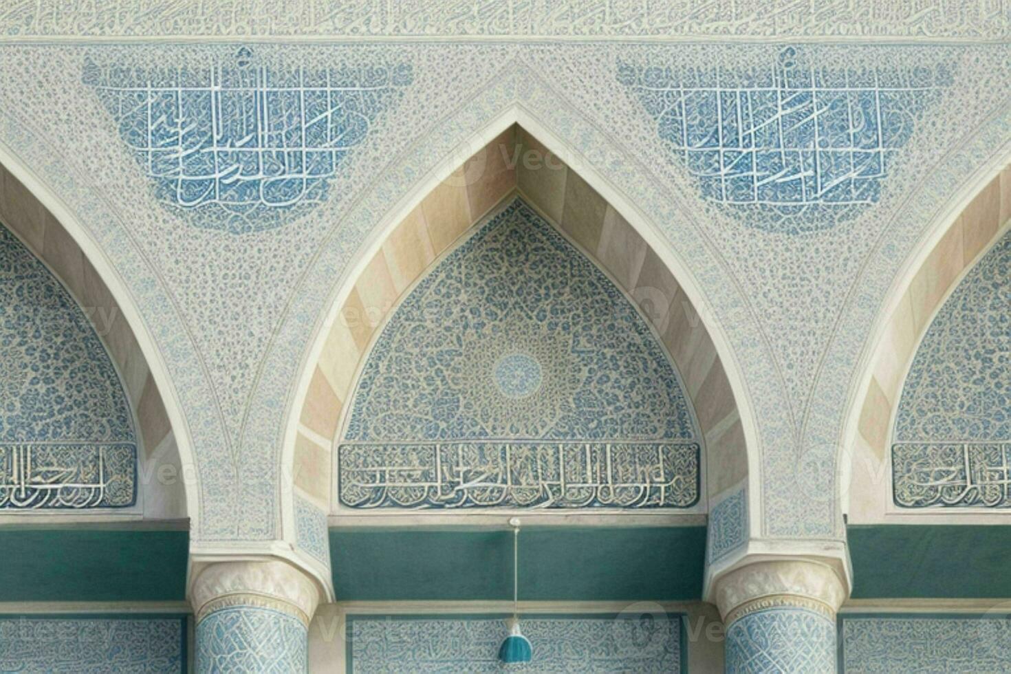architectural detail of a mosque building. background. AI Generative Pro Photo