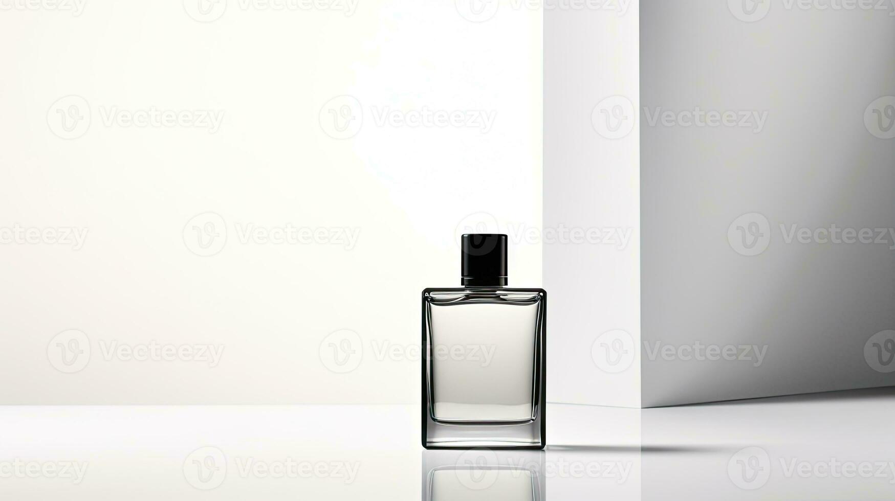 Perfume bottle mockup on white background. Generative AI photo