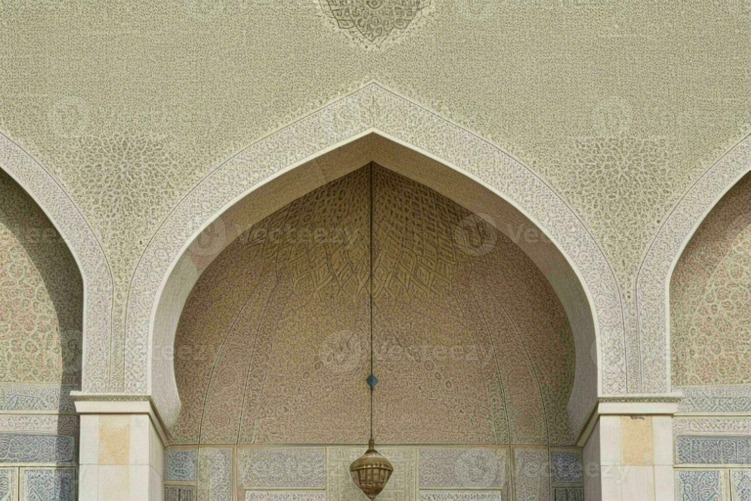 architectural detail of a mosque building. background. AI Generative Pro Photo