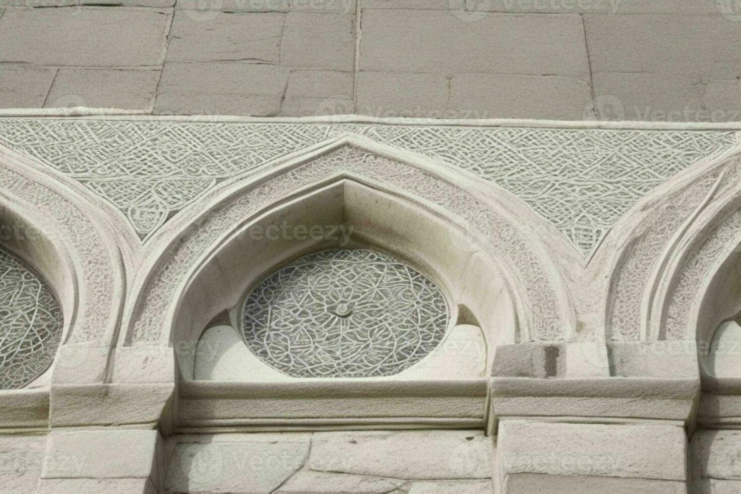 architectural detail of a mosque building. background. AI Generative Pro Photo