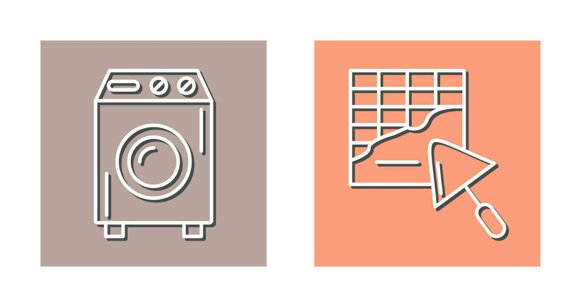 Washing Machine and Plastering Icon vector