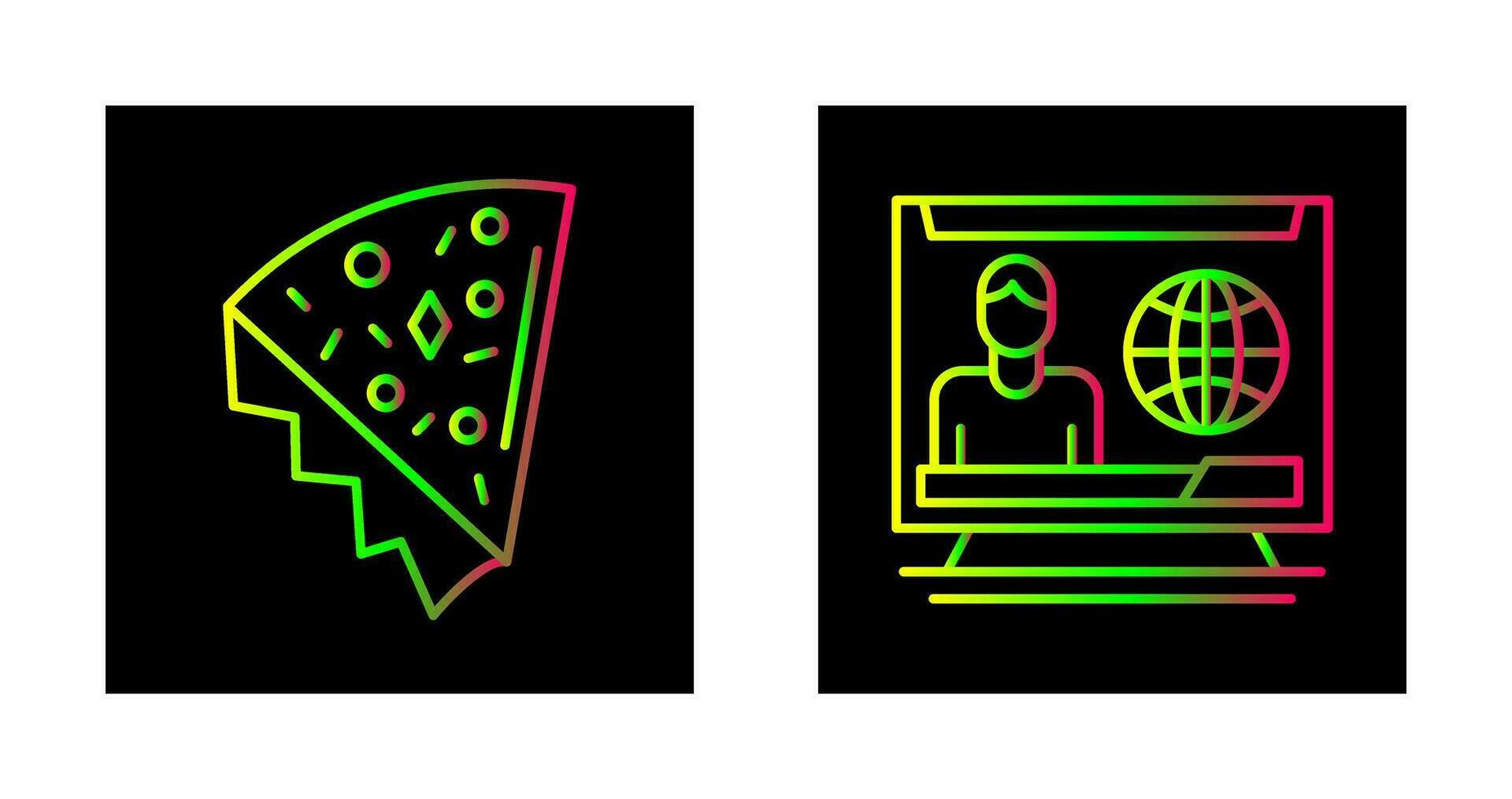 Pizza Slice and T News Icon vector