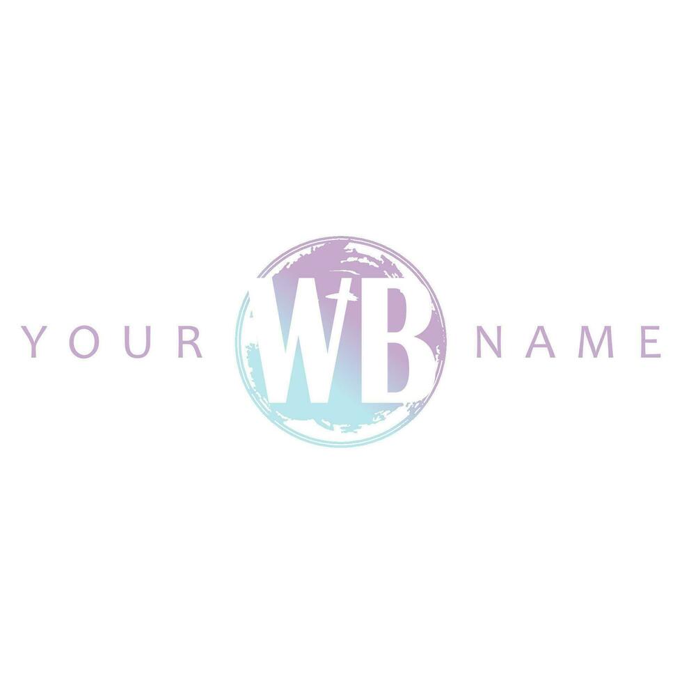 WB Initial Logo Watercolor Vector Design