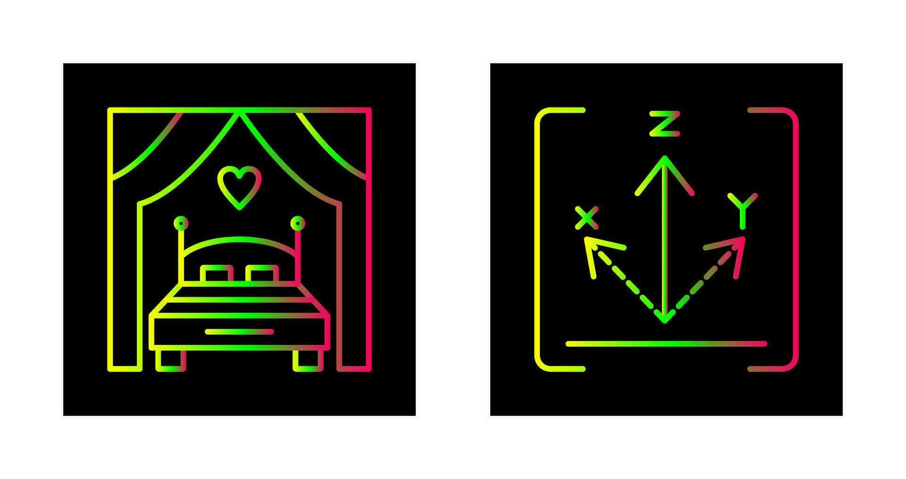 Bed and Axis Icon vector