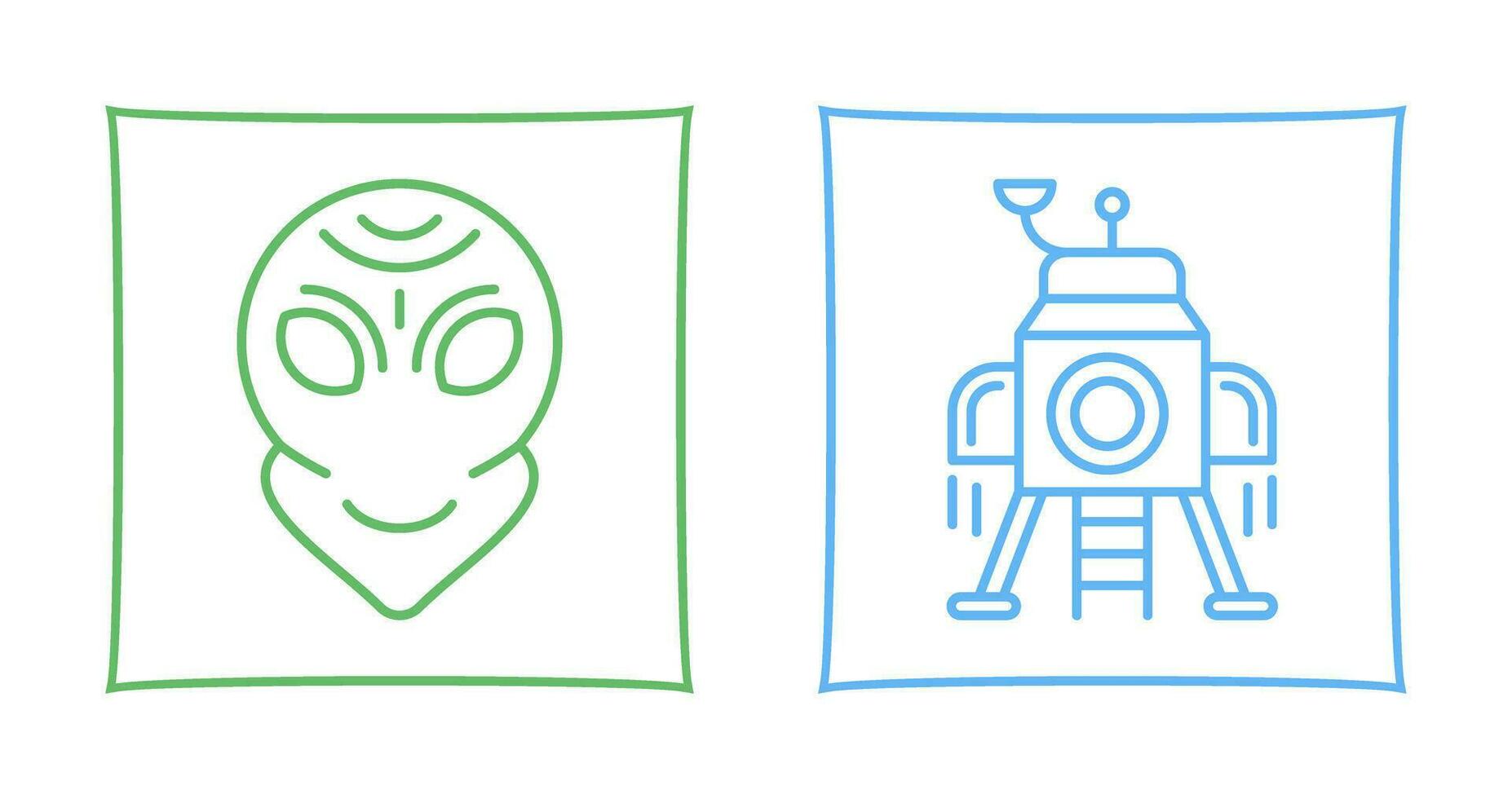 alien and lander Icon vector