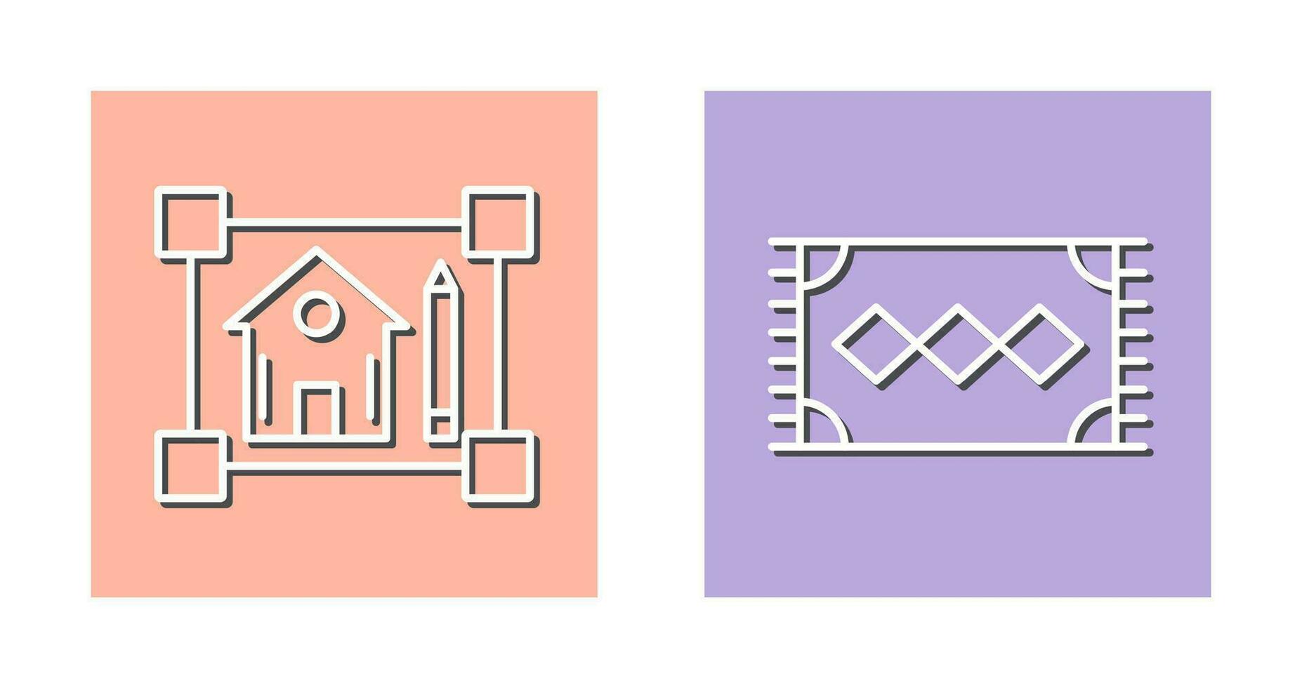 blueprint and rug Icon vector