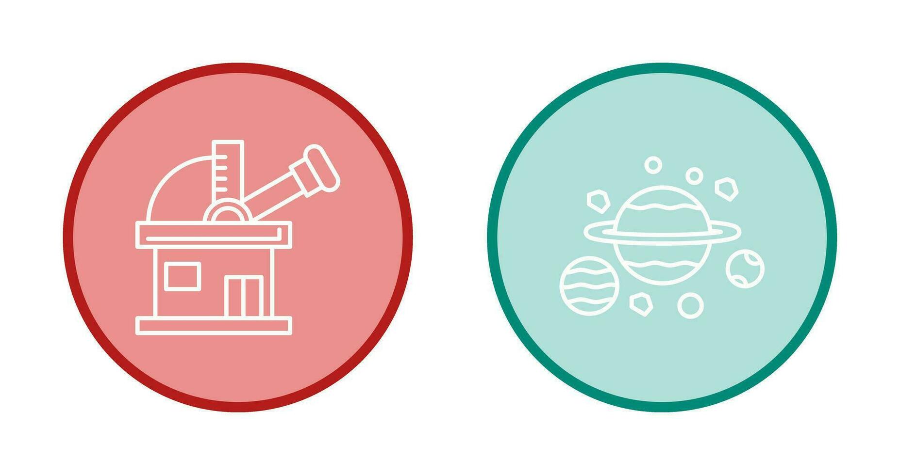 observatory and planets Icon vector