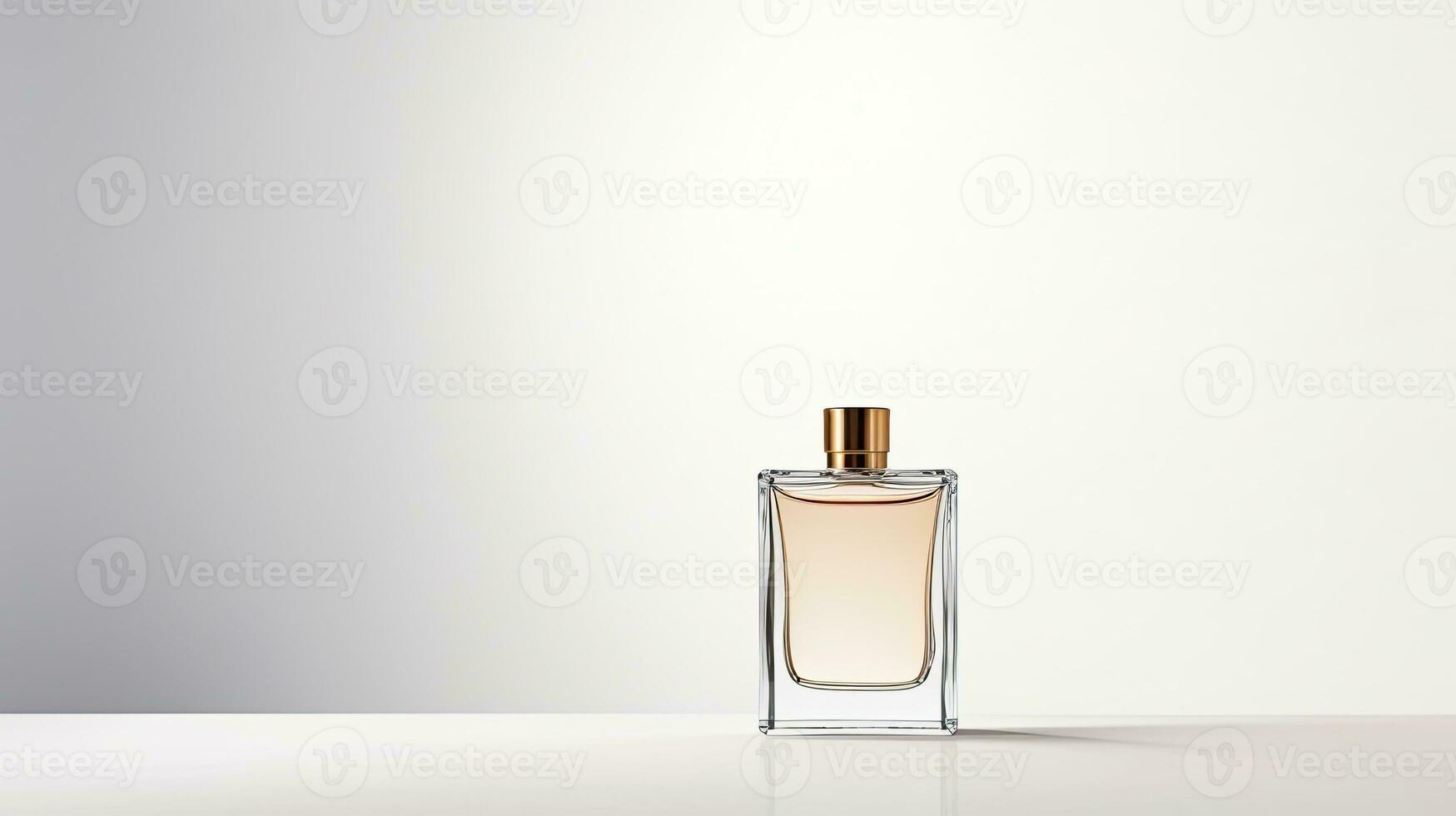 Perfume bottle mockup on white background. Generative AI photo
