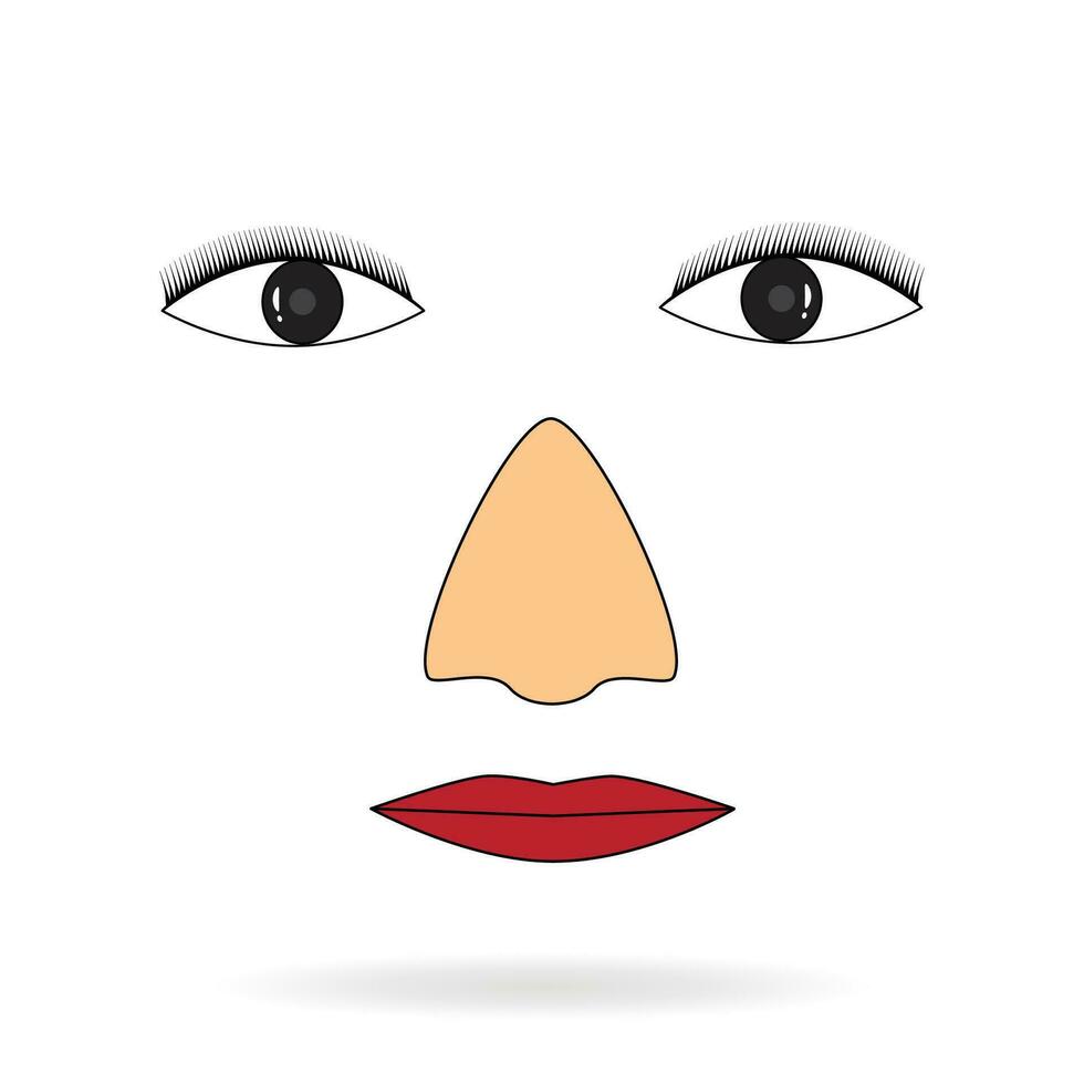 mujer rostro. describir. vector digital mano dibujado bosquejo. ilustración.