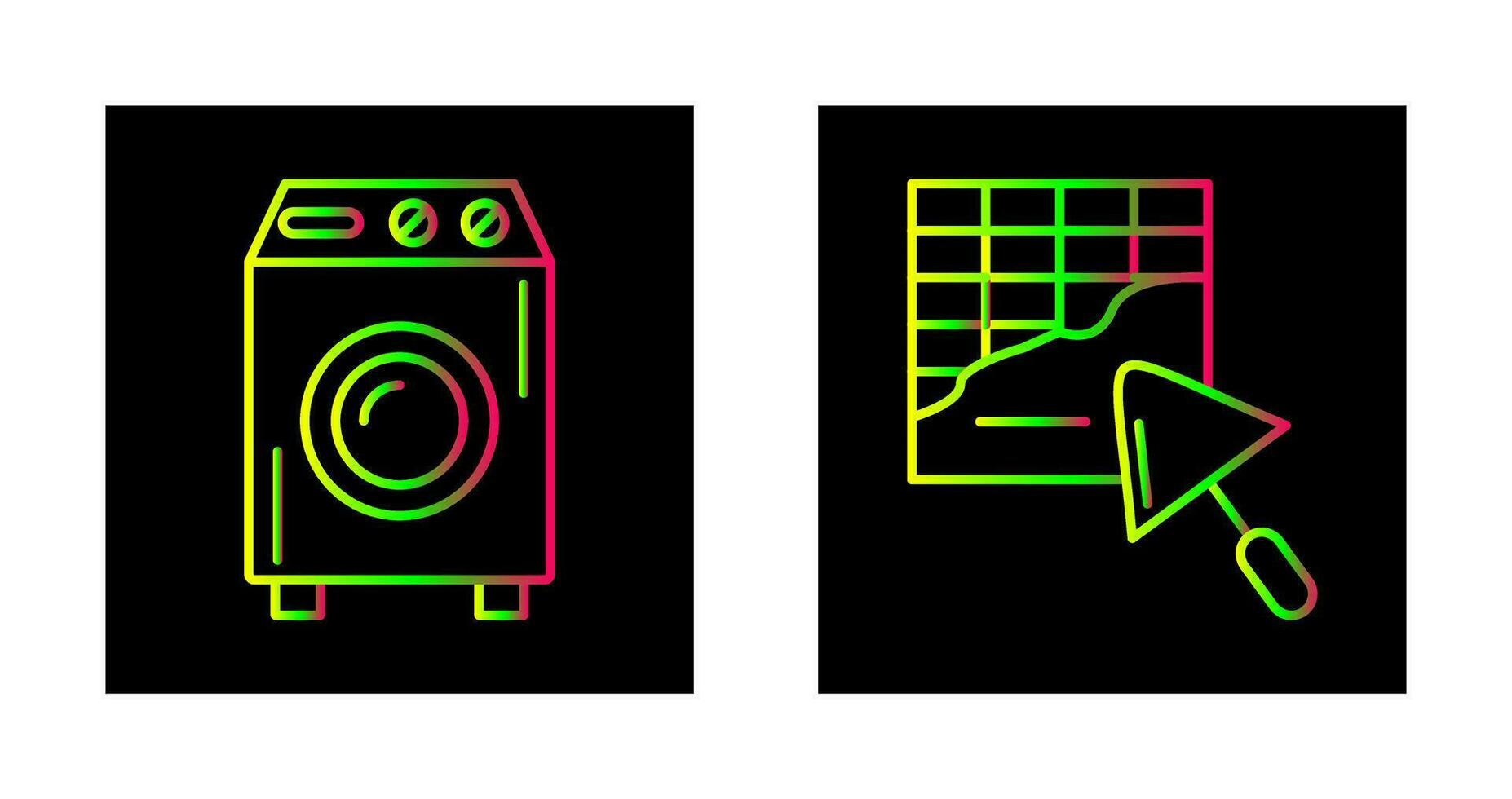 Washing Machine and Plastering Icon vector
