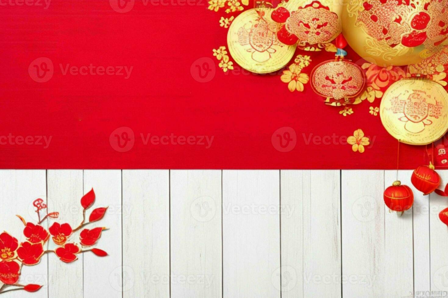 Chinese New Year background. AI Generative Pro Photo