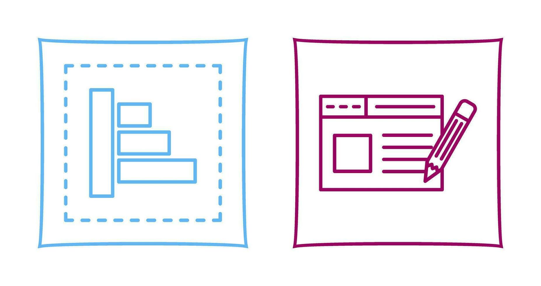 Object Alignment and Web Page Icon vector