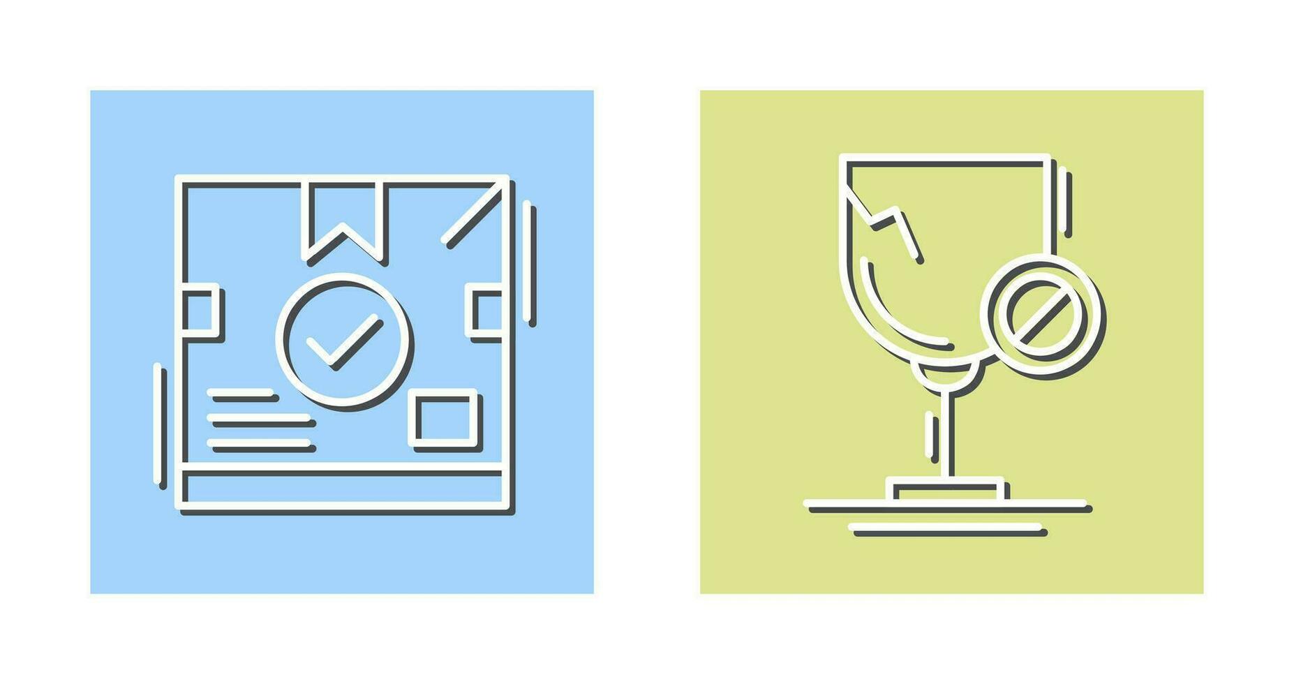 delivery box and glass Icon vector