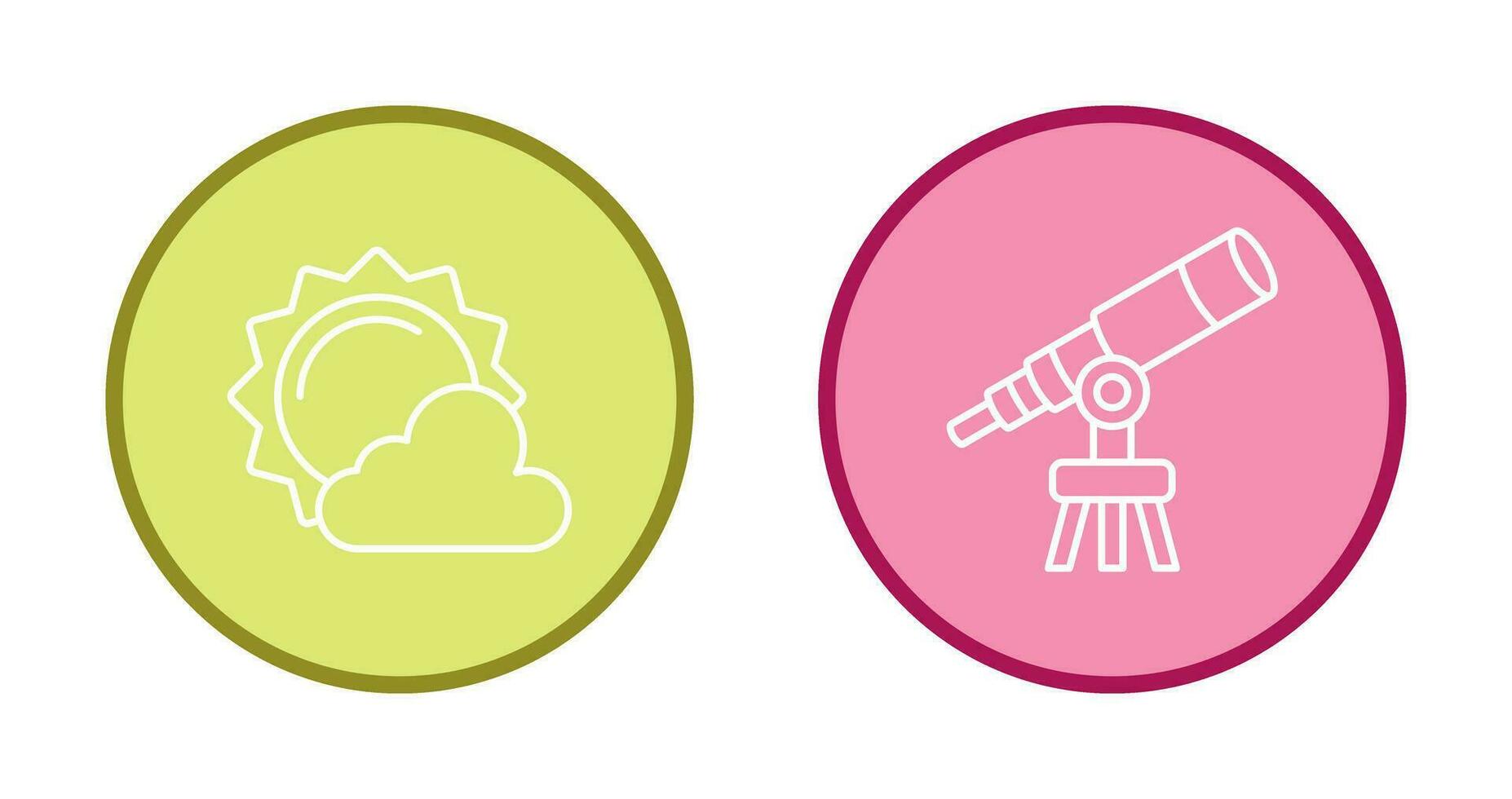 sun and telescope Icon vector
