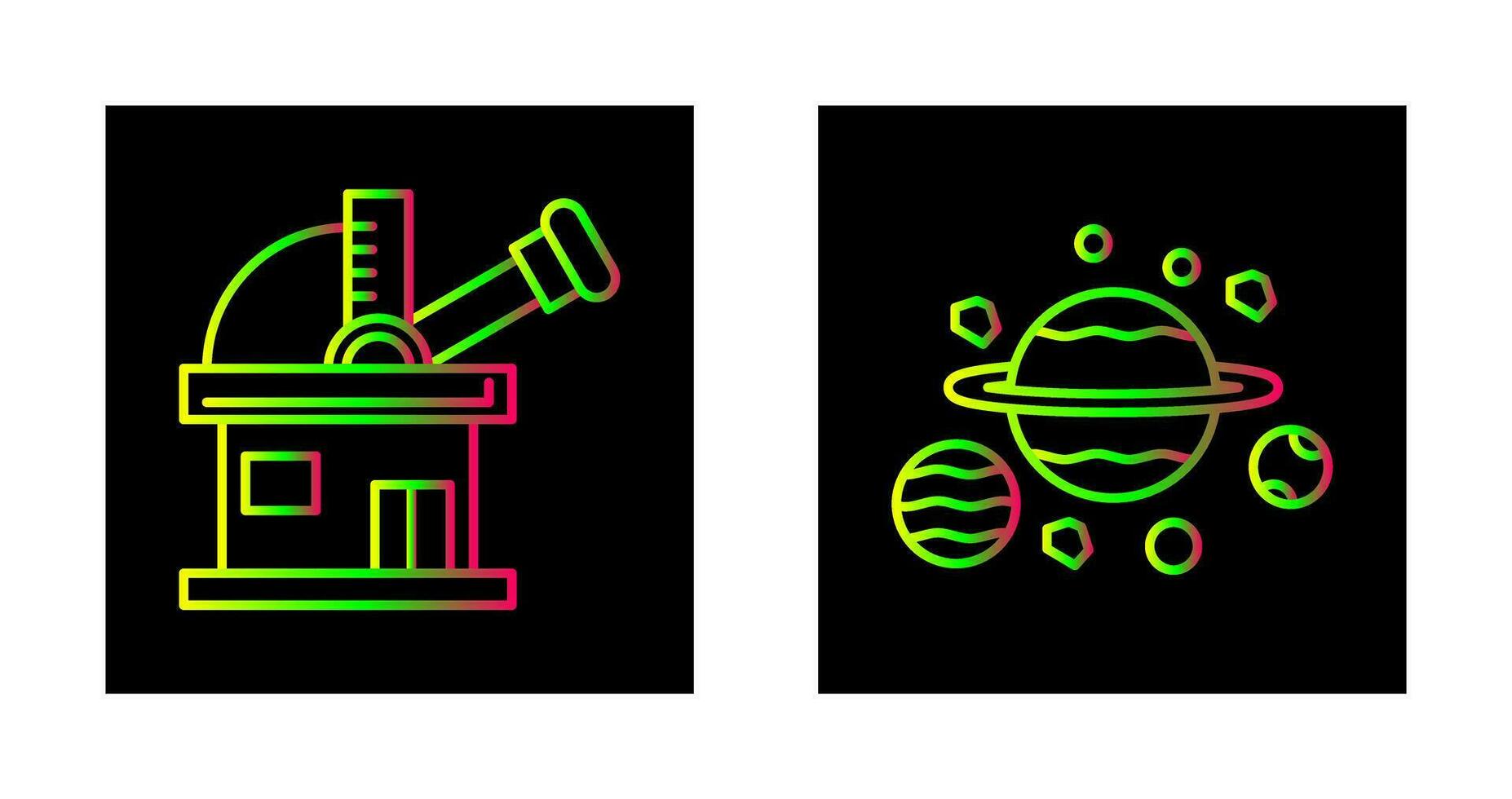 observatory and planets Icon vector