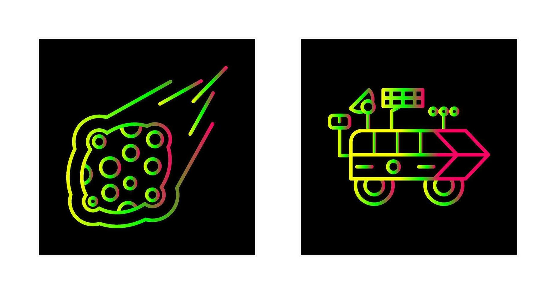 meteroite and moon rover Icon vector