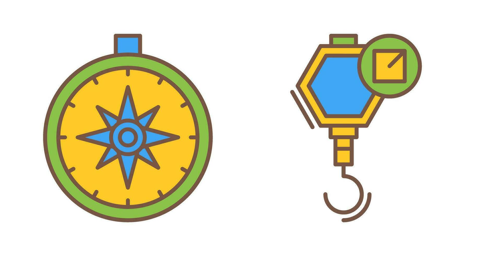 compass and hook Icon vector