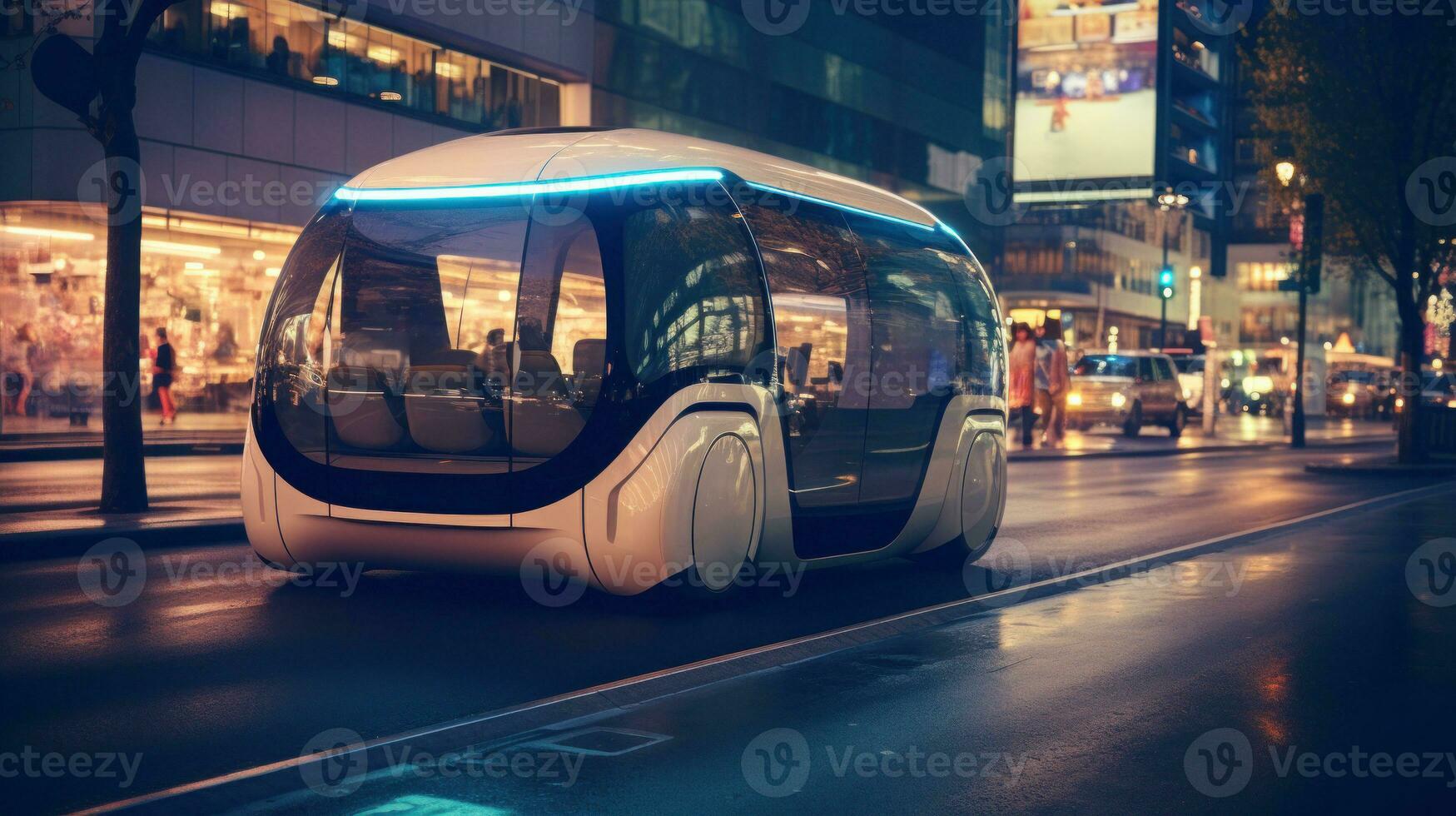 An electric unmanned transportation vehicle. Generative AI photo