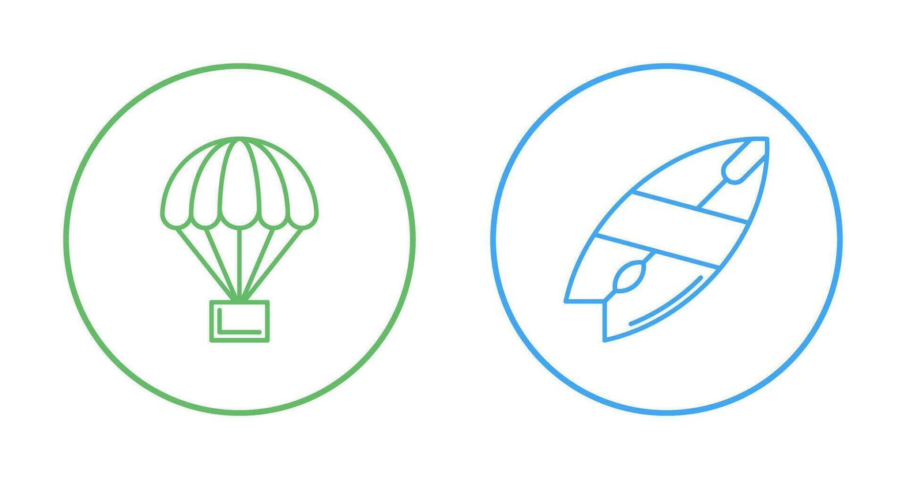 Parachute and Surfboard Icon vector