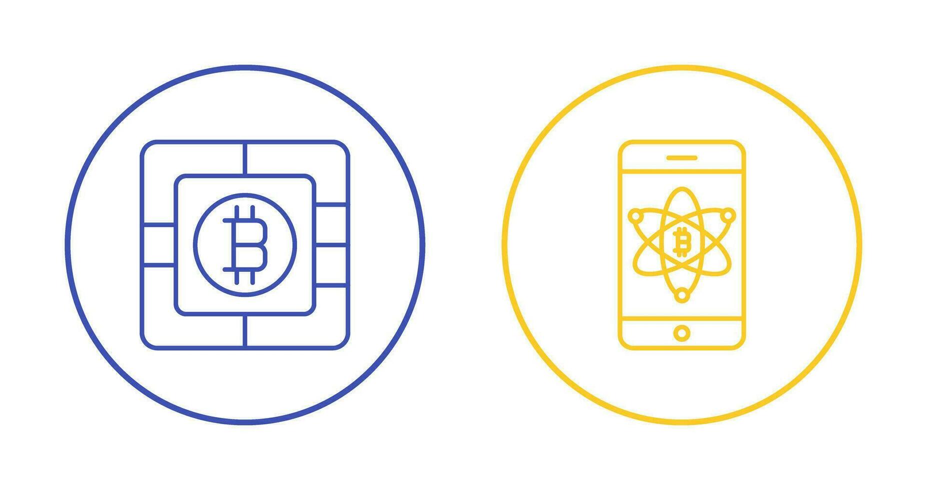 Bitcoin Chip and Mobile Icon vector