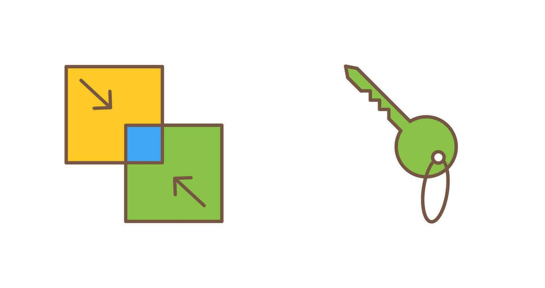 Combine and Key Icon vector